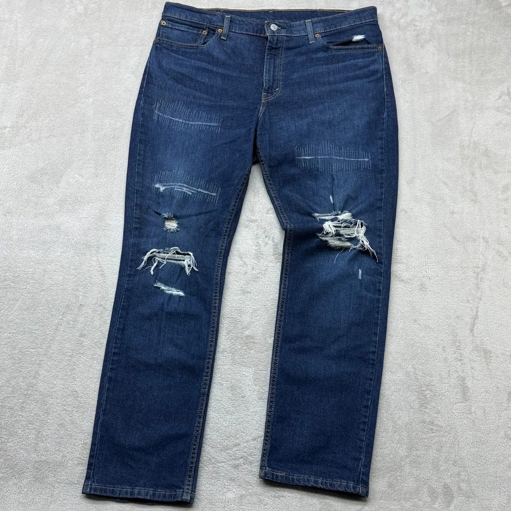 Levi's‎ 511 Slim Fit Jeans Mens 38x30 511 Distressed Sashiko Stitching Stretch